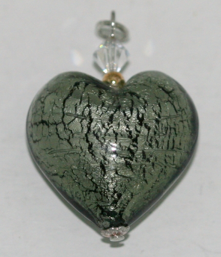 Murano Heart Aurora (1.25 x1.25 in.) # 05 - Click Image to Close